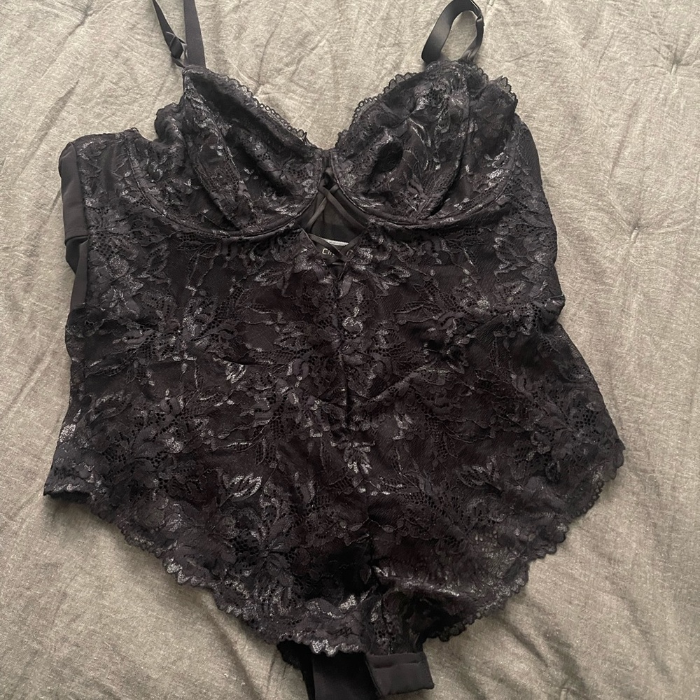 New Without Tags City Chic boudoir Underwire Black Lace Bodysuit